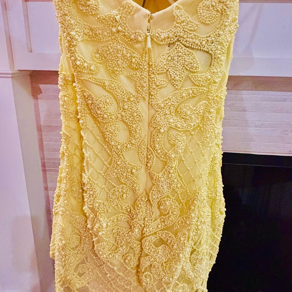 🍋 Primavera Couture Yellow Beaded Dress – Size 12 🍋 - Picture 14 of 16